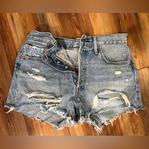 Levi 501 Distressed Denim Shorts